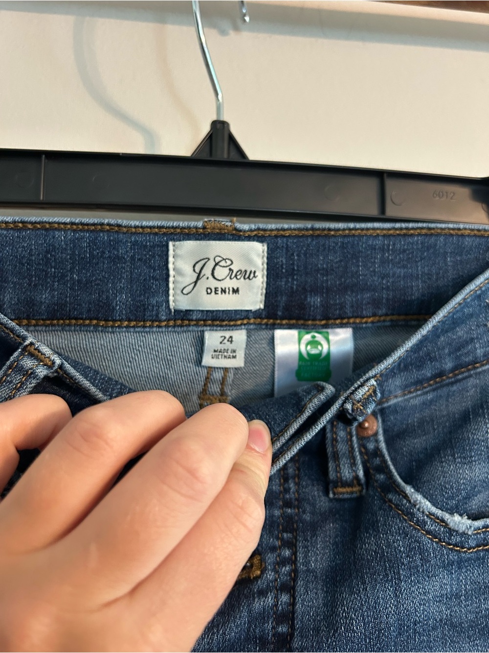 J. Crew High-Rise Button-Fly Ankle Jeans - Dark Blue - Picture 3 of 6